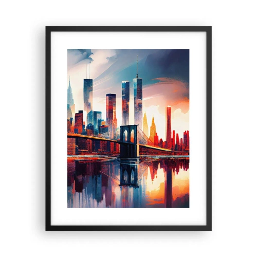 Poster in een zwarte lijst - Een droomachtig New York - 40x50 cm