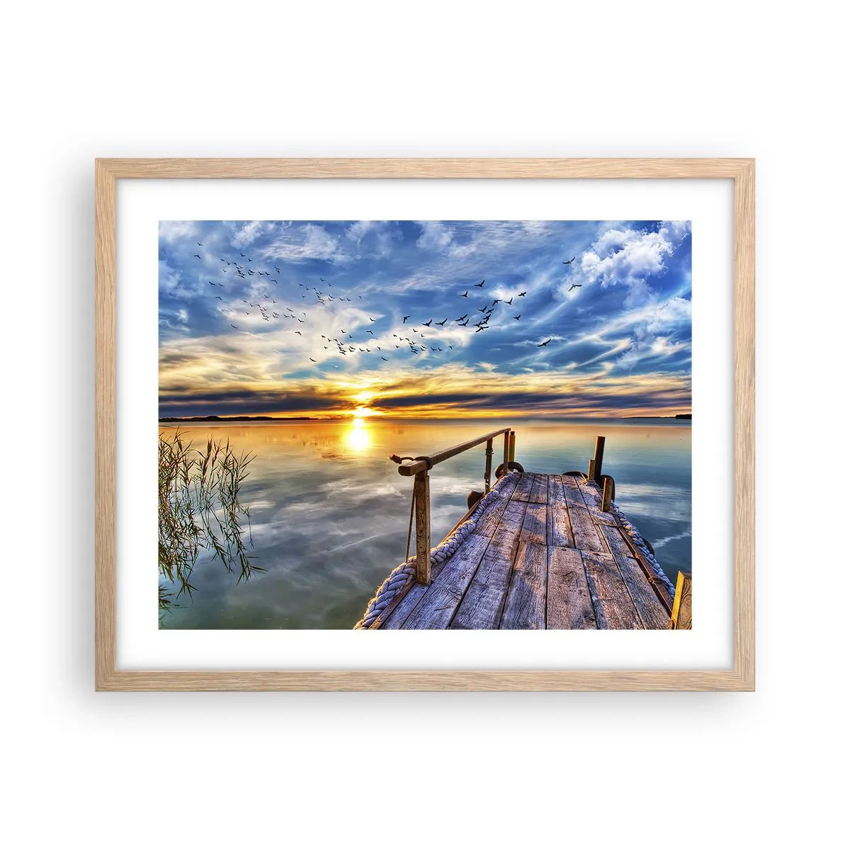 Een poster in een licht eiken lijst - De wind gaat rusten - 50x40 cm