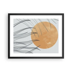 Poster in een zwarte lijst - Altijd naar de zon - 50x40 cm