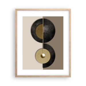 Een poster in een licht eiken lijst - Variaties rond de cirkel - 40x50 cm