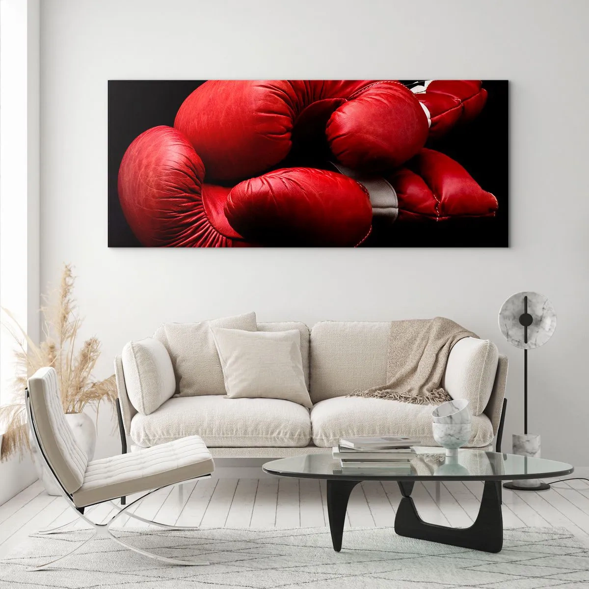 Schilderen op glas - De emoties van het gevecht met ons - 160x50 cm