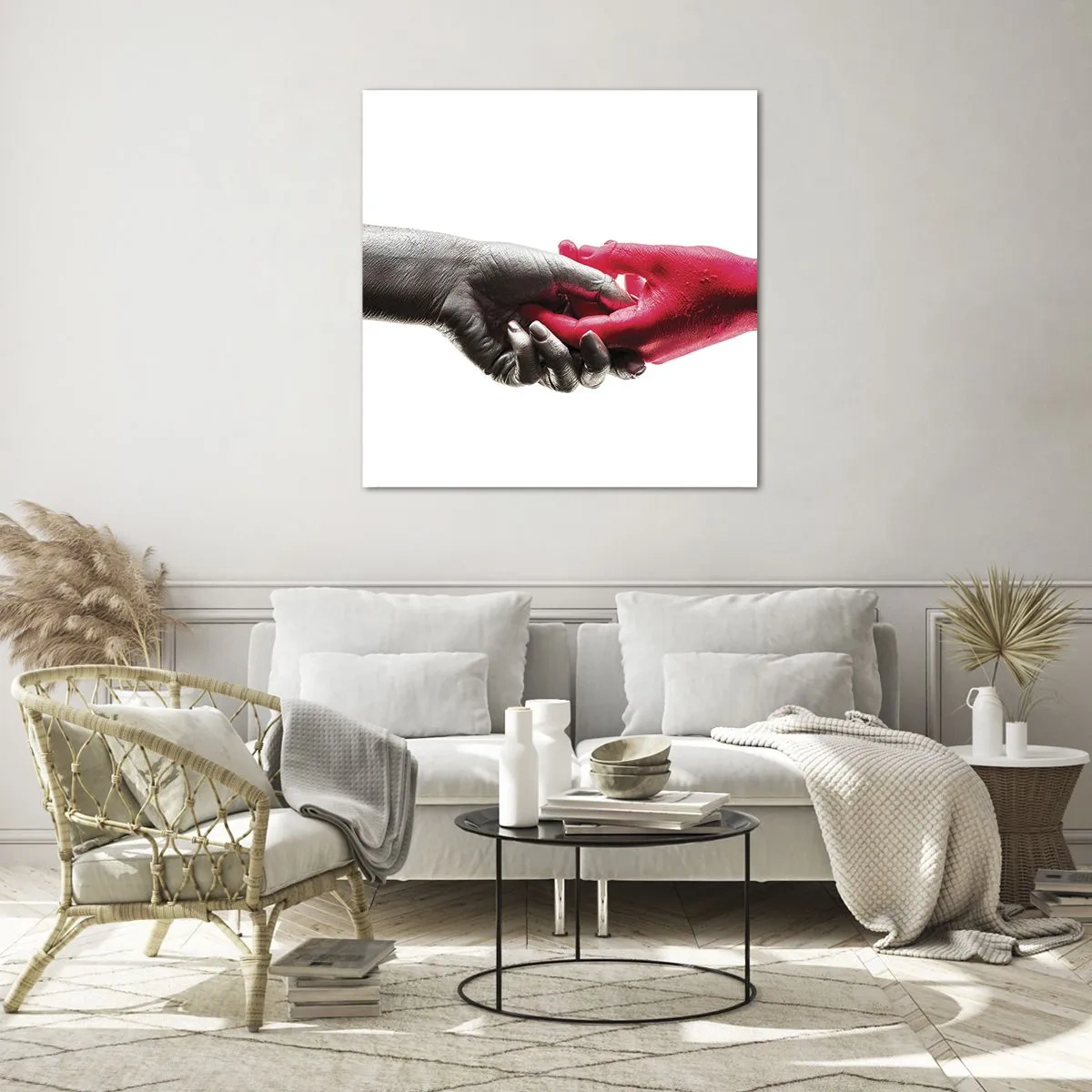 Schilderen op glas - Samen, hoewel anders - 50x50 cm