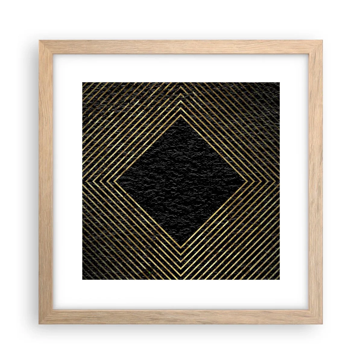 Een poster in een licht eiken lijst - Geometrie in glamoureuze stijl - 30x30 cm