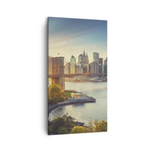 Schilderen op canvas - Dageraad in de grote stad - 45x80 cm