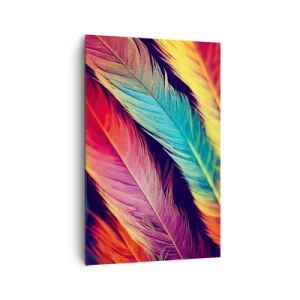 Schilderen op canvas - Gevederde regenboog - 80x120 cm