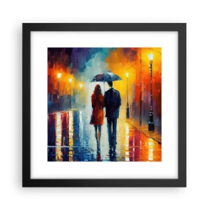 Poster in een zwarte lijst - Samen – een kleurrijke nacht - 30x30 cm