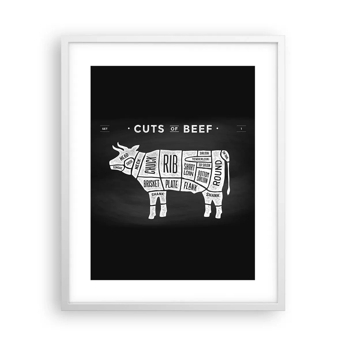 Poster in een witte lijst - Slagers ABC - 40x50 cm