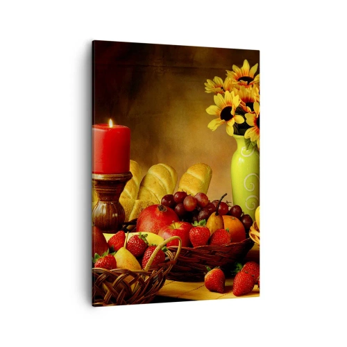 Schilderen op canvas - Stilleven met brood en fruit - 50x70 cm