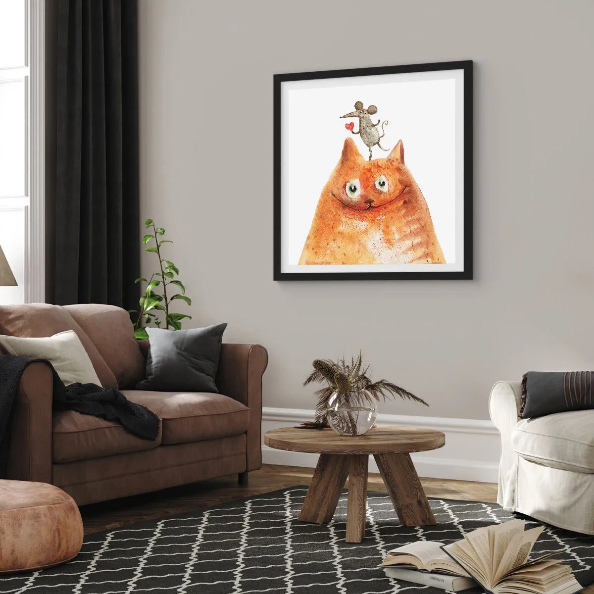 Poster in een zwarte lijst - De paradoxen van de liefde - 30x30 cm