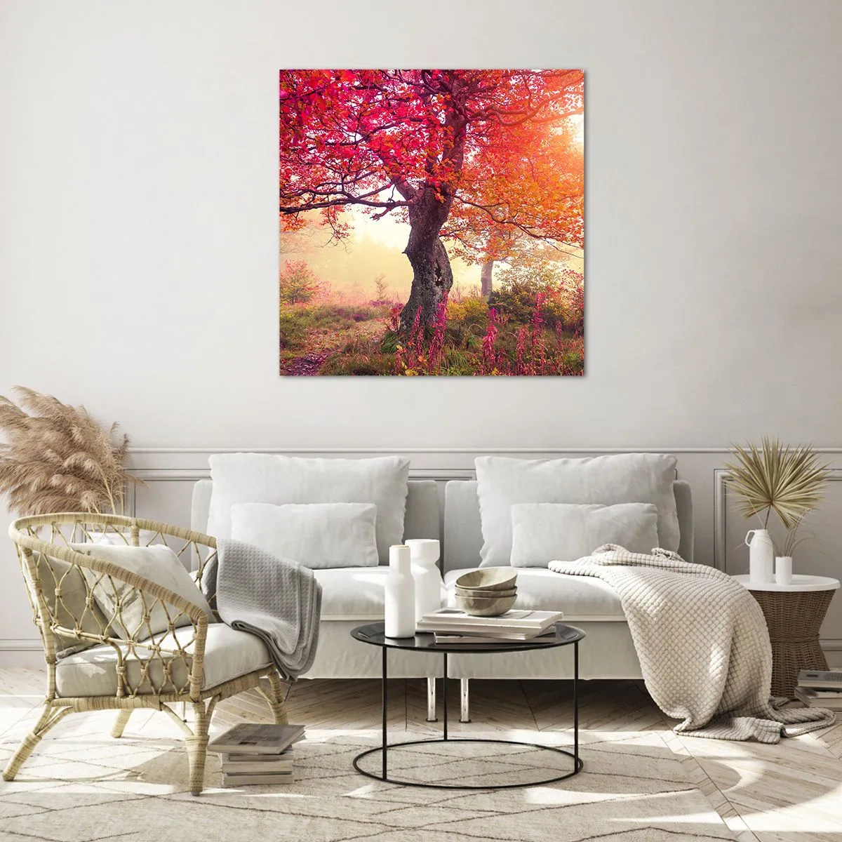 Schilderen op glas - Bloeiende razernij - 60x60 cm