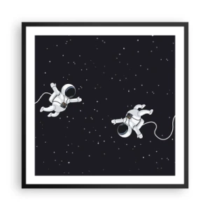 Poster in een zwarte lijst - Kosmische dans - 60x60 cm