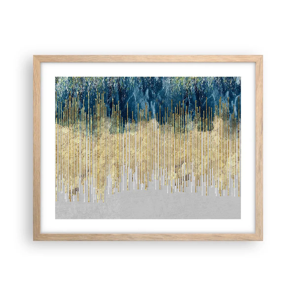 Een poster in een licht eiken lijst - Vergulde grens - 50x40 cm