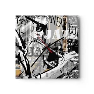 Wandklok - Klok - Op het ritme van New York - 30x30 cm