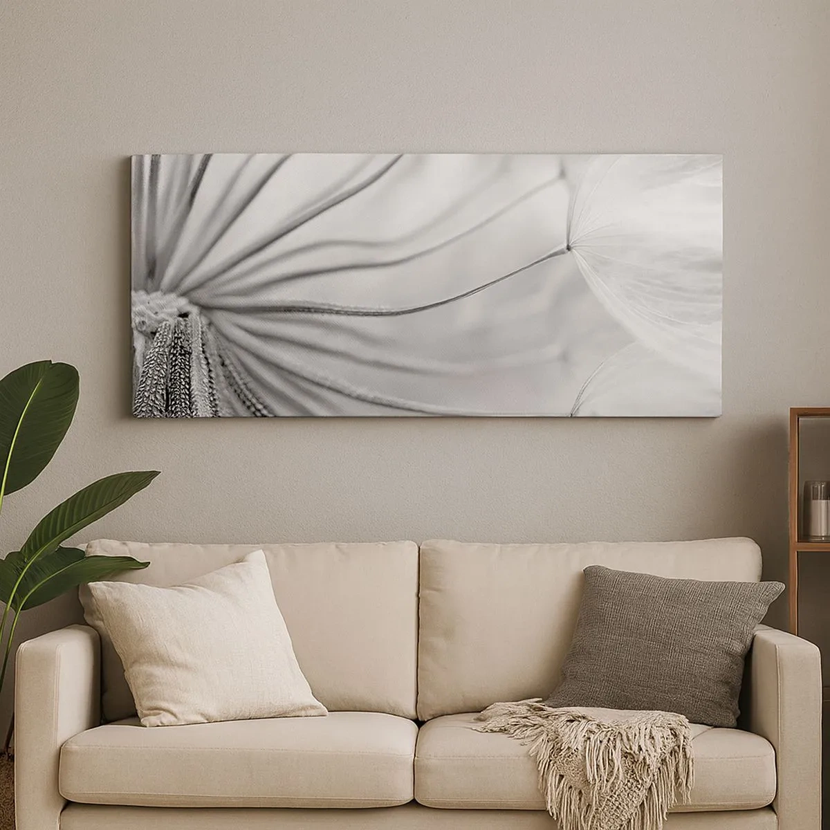 Schilderen op canvas - Paardebloemen, vliegers - 100x40 cm