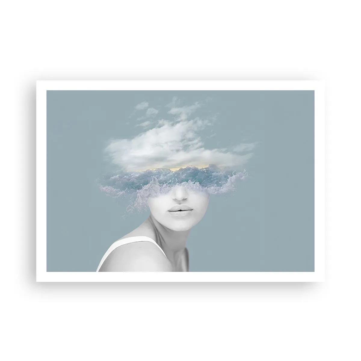 Poster - Met hoofd in de wolken - 100x70 cm