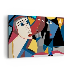 Schilderen op canvas - Een gesprek tussen kubisten - 100x70 cm