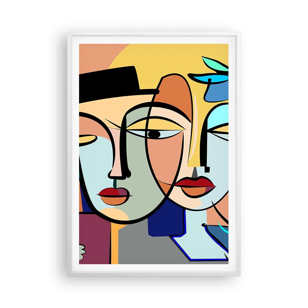 Poster in een witte lijst - Picasso's randez-vous - 70x100 cm