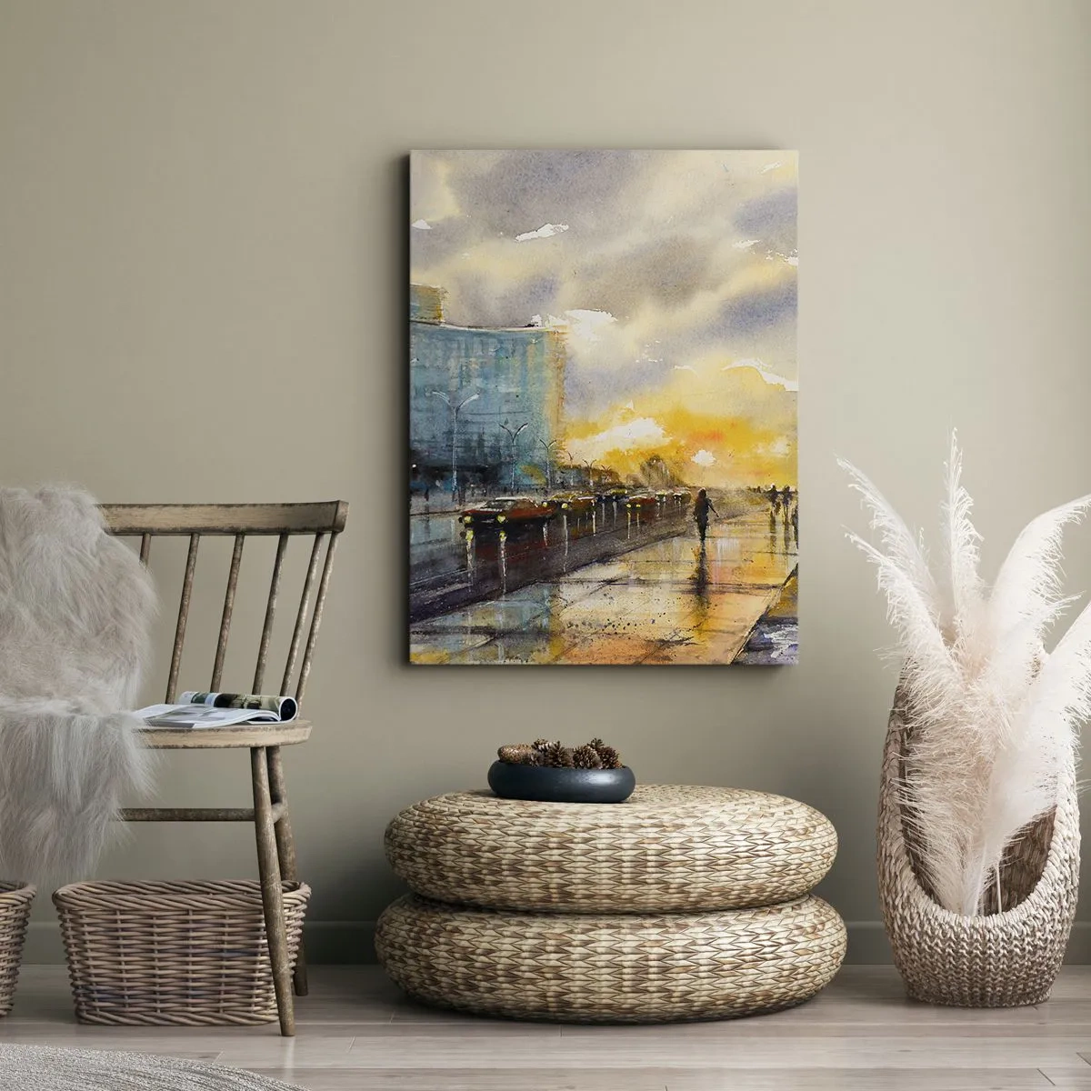 Schilderen op canvas - Het leven aan de oever - 50x70 cm