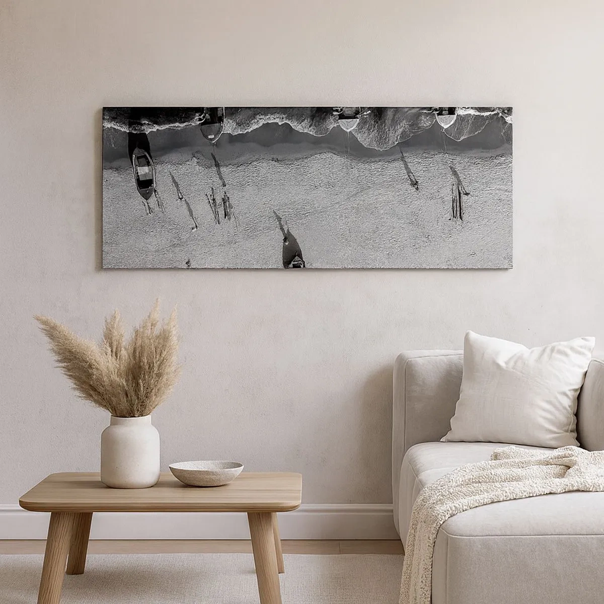 Schilderen op canvas - Nog steeds aan de oever… - 100x40 cm