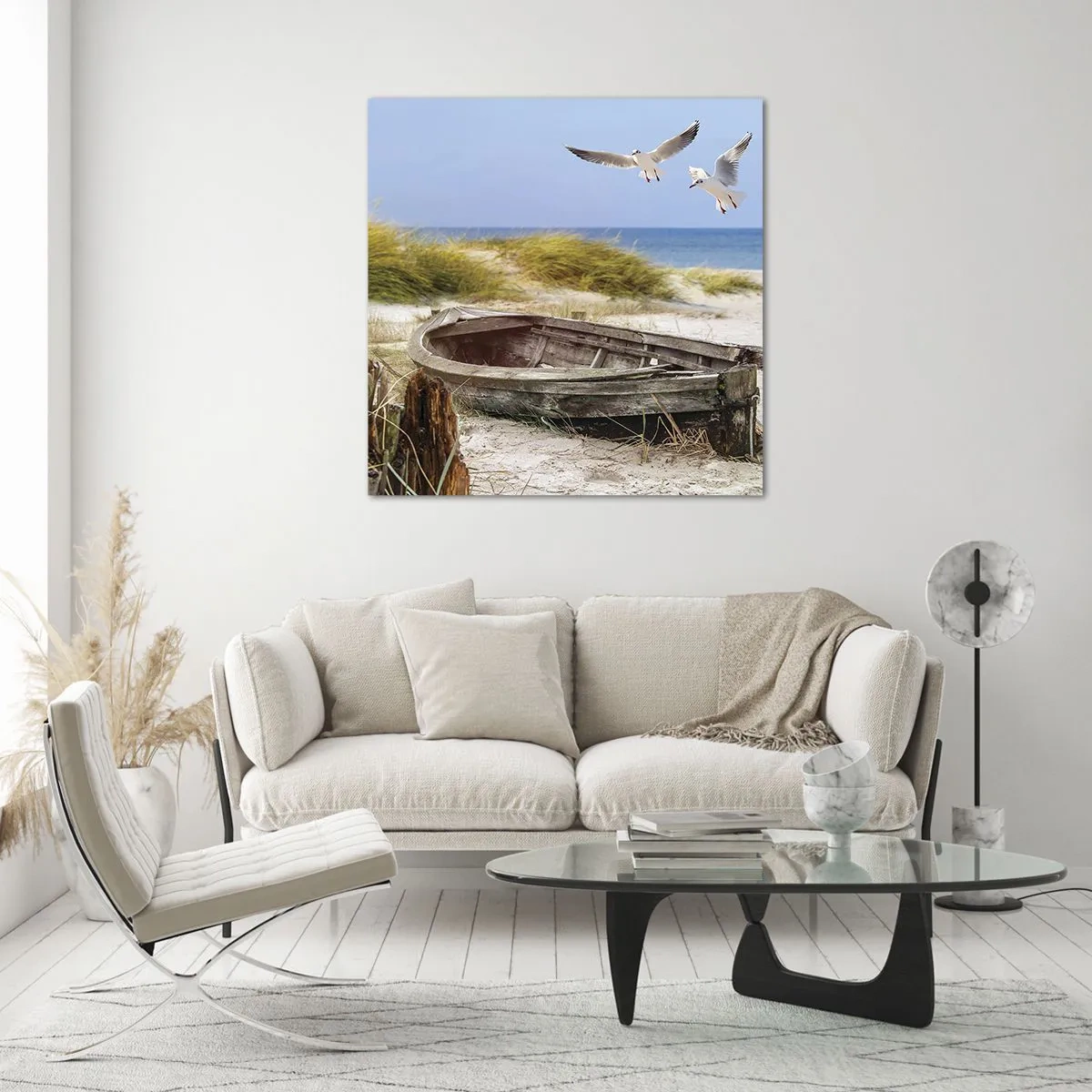 Schilderen op glas - Badend in de wind - 30x30 cm