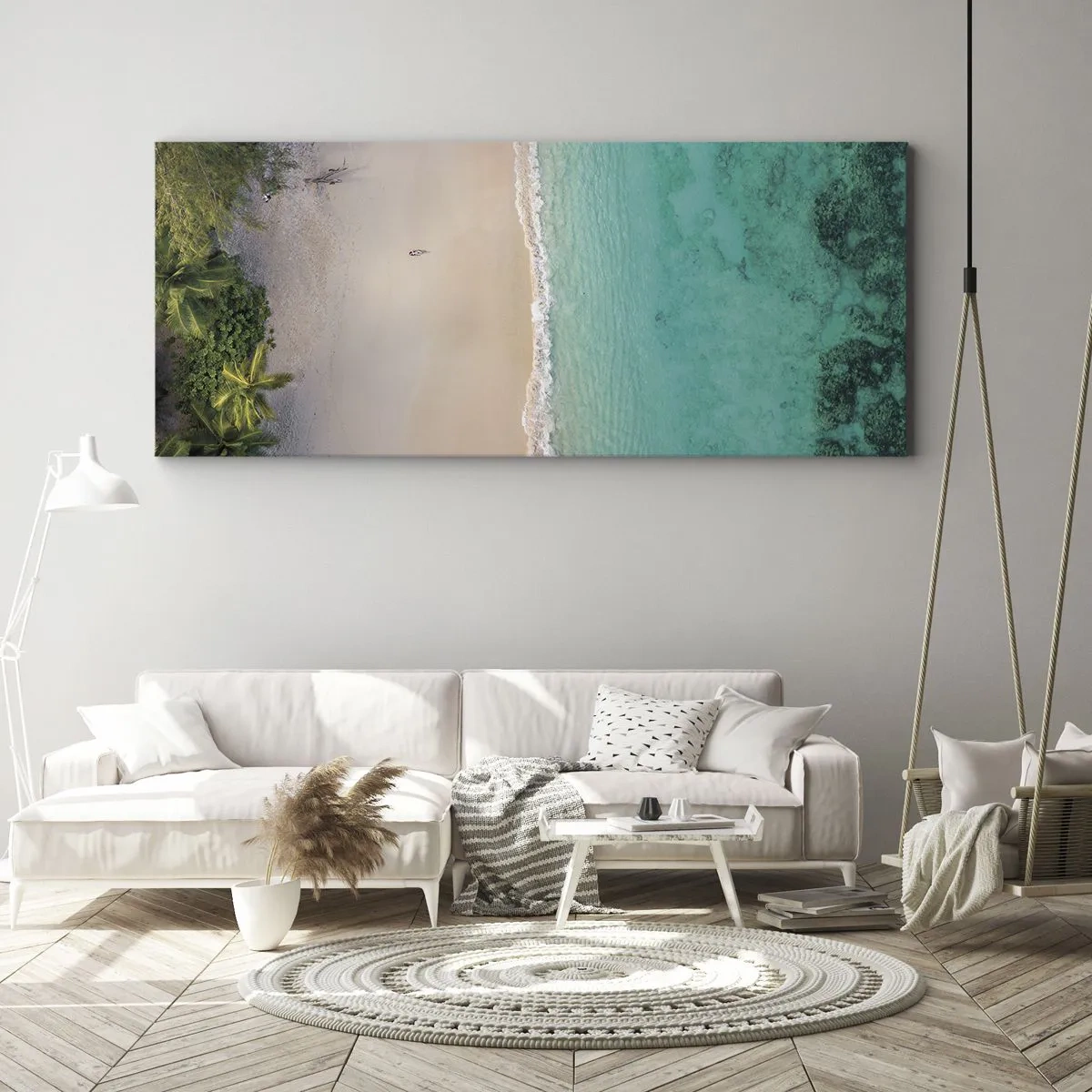 Schilderen op canvas - Paradijsstrand - 90x30 cm