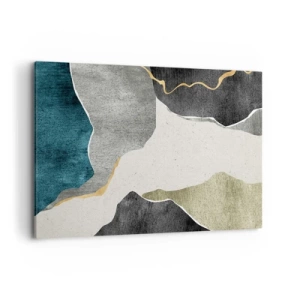 Schilderen op canvas - Mozaïekcompositie met gouddraad - 120x80 cm