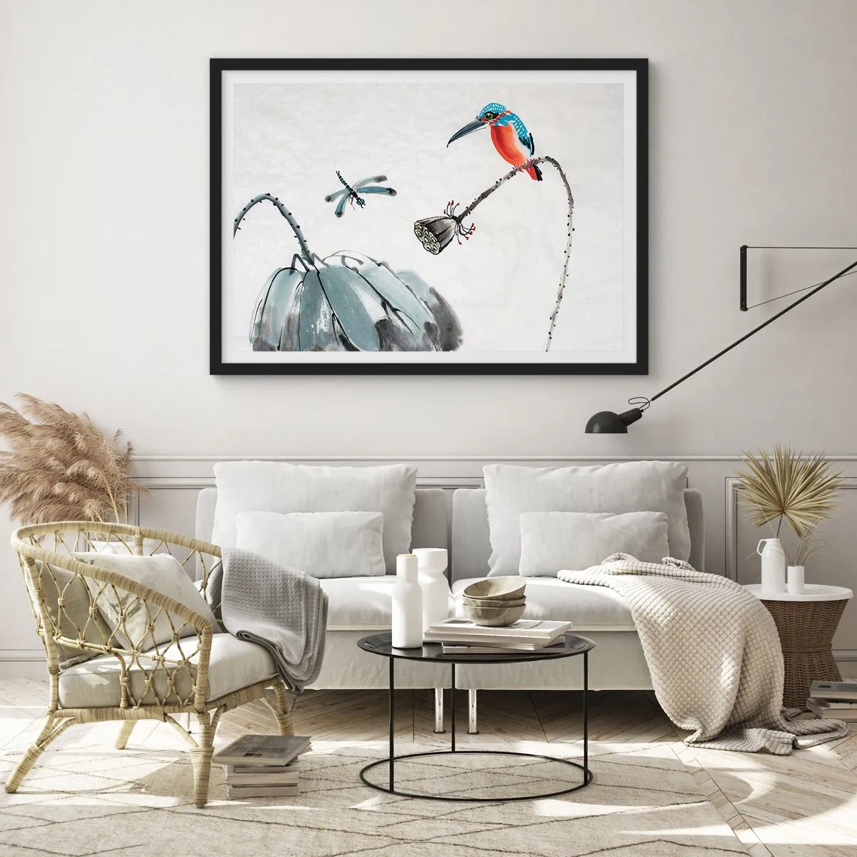 Poster in een zwarte lijst - Het leven van de weide - 70x50 cm