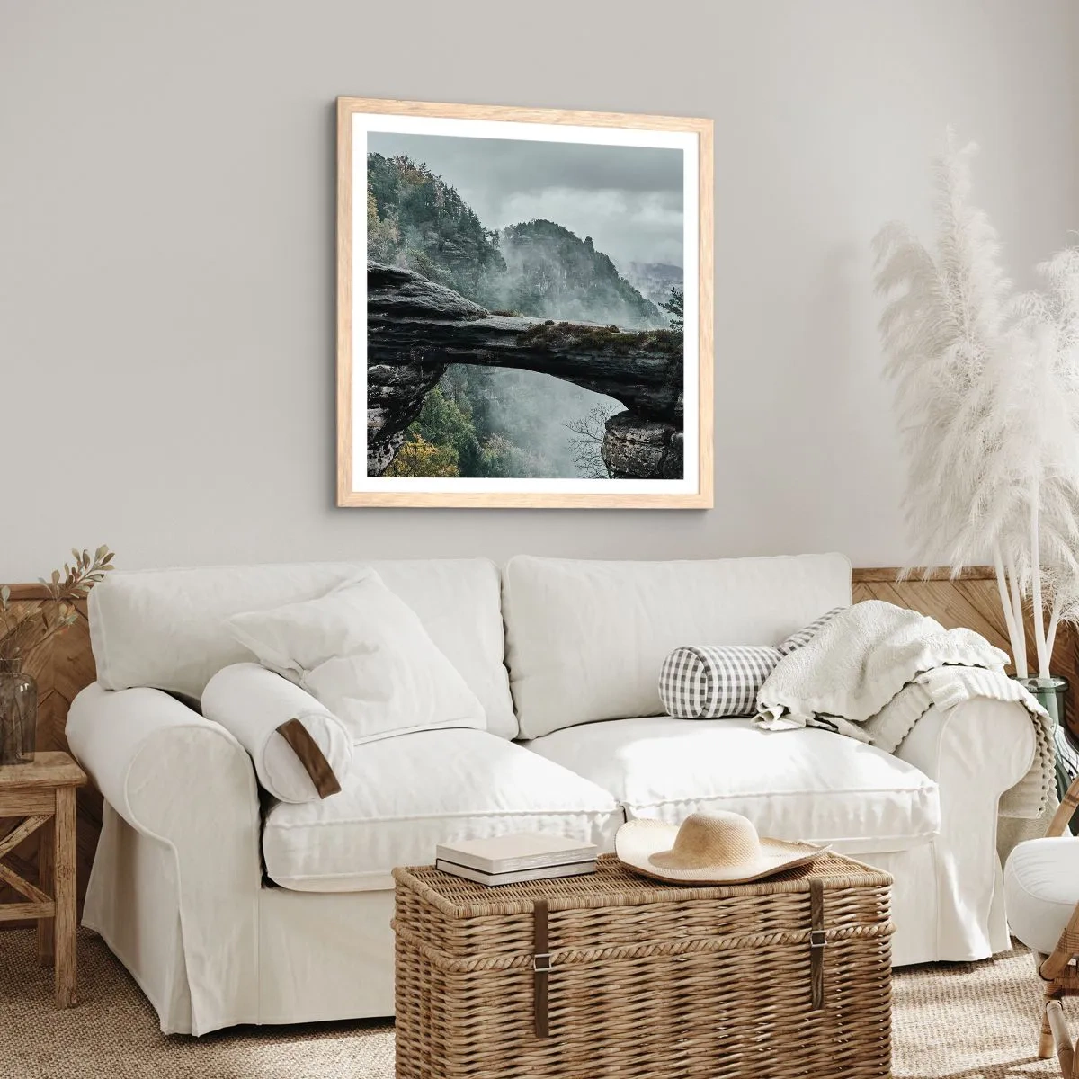 Een poster in een licht eiken lijst - Het avontuur gaat beginnen - 40x40 cm