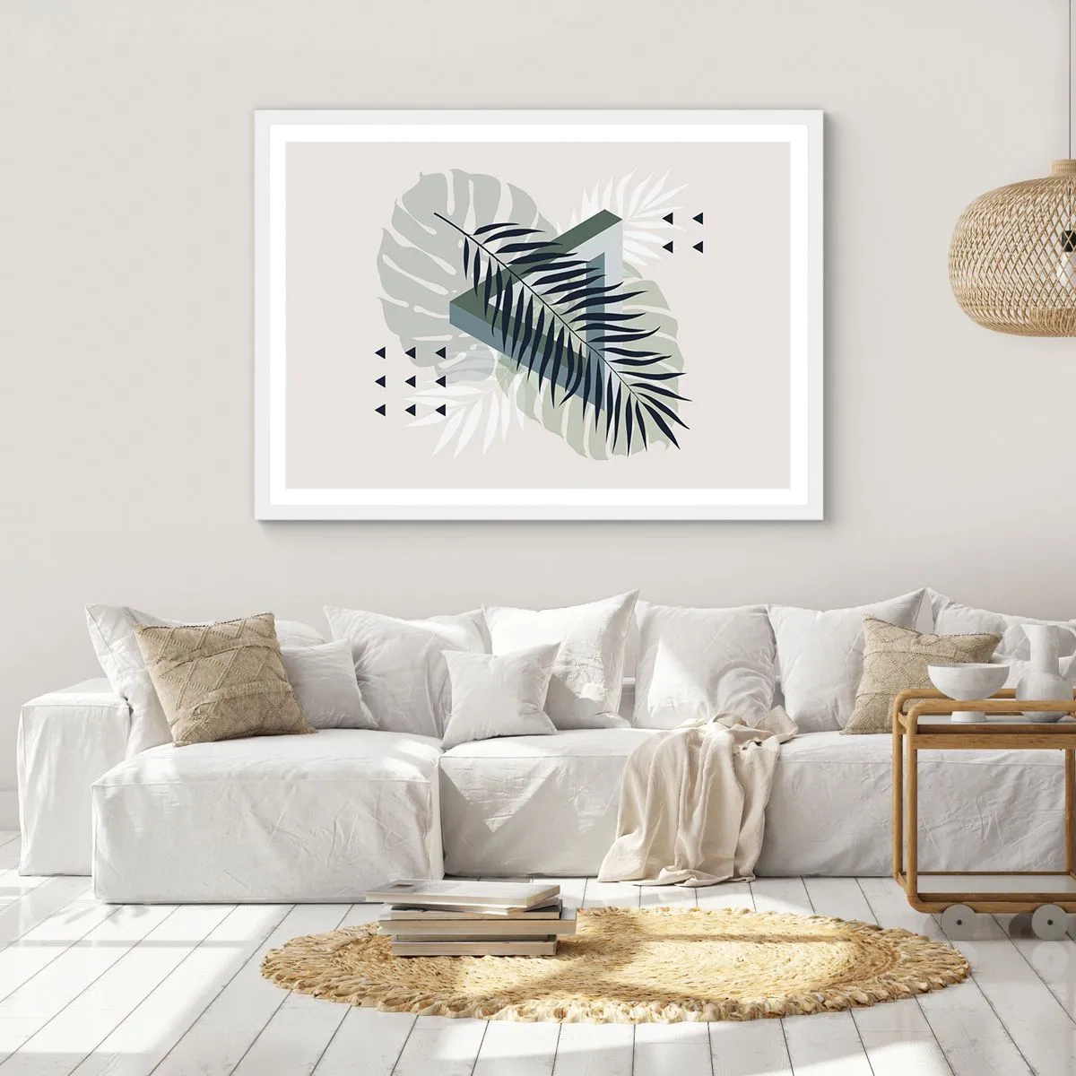Poster in een witte lijst - Natuur en geometrie - twee orden? - 70x50 cm