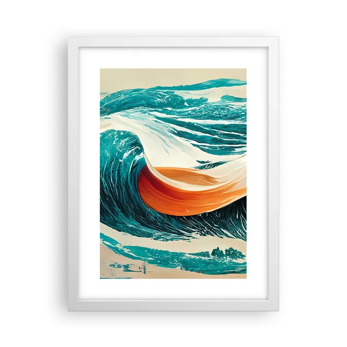 Poster in een witte lijst - De droom van elke surfer - 30x40 cm