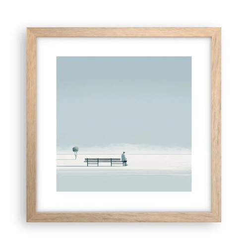 Een poster in een licht eiken lijst - Ja, ik wacht. - 30x30 cm