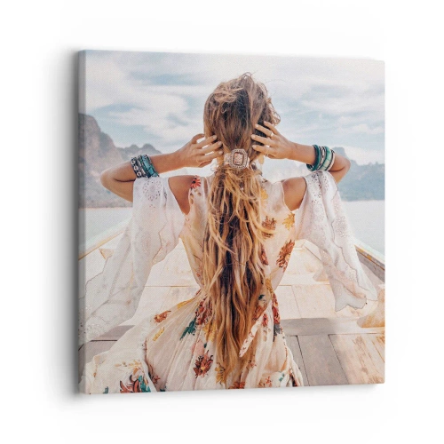 Schilderen op canvas - Op weg naar geluk - 30x30 cm