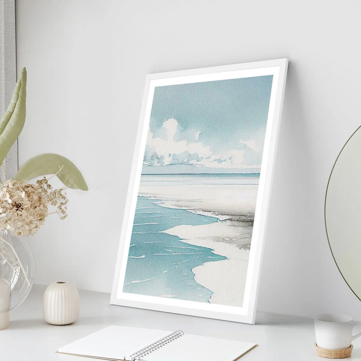 Poster in een witte lijst - Zachte vloed - 50x70 cm