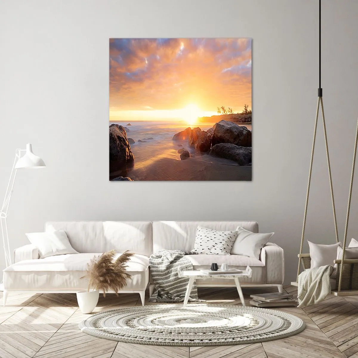 Schilderen op canvas - Lichtgevende bries van de avond - 50x50 cm