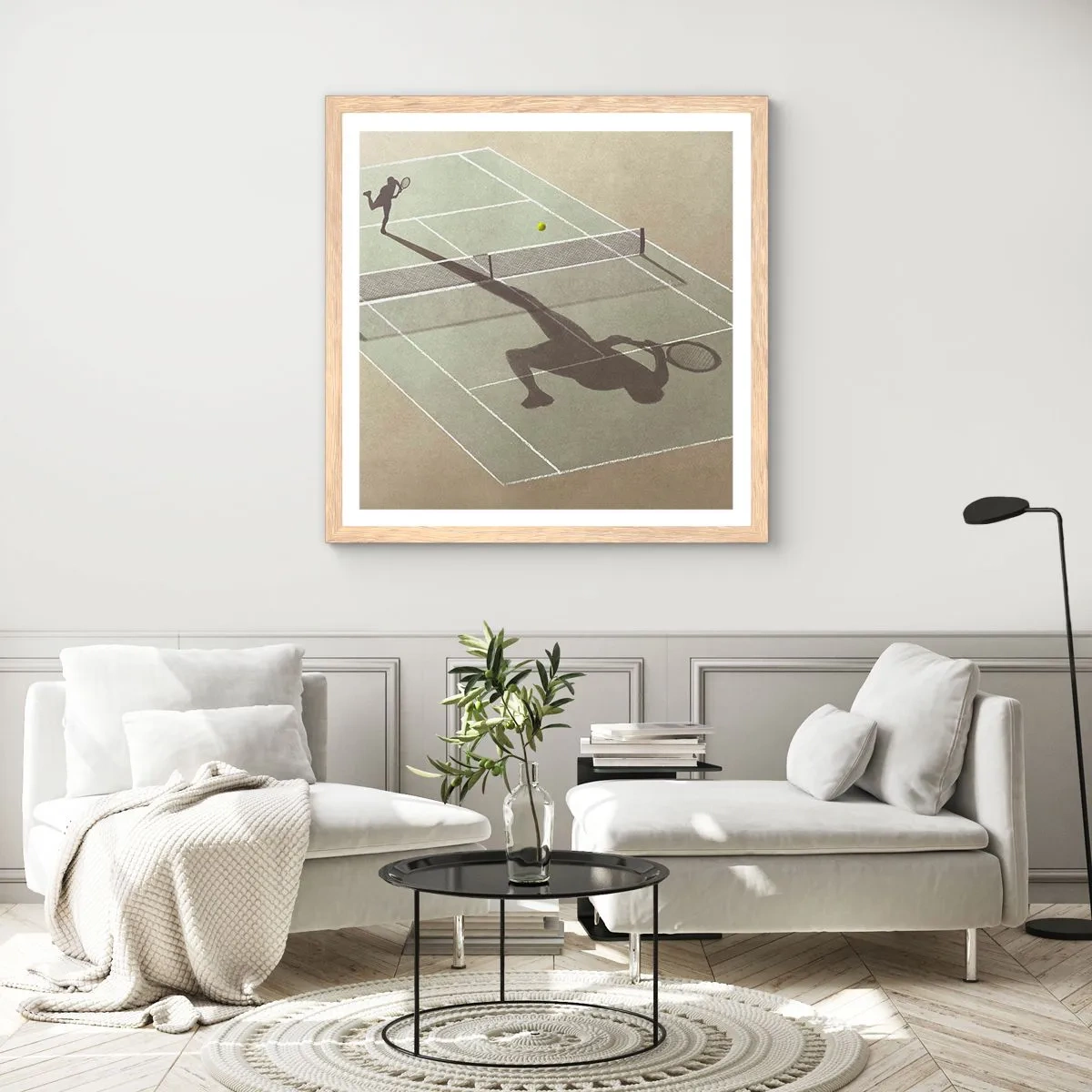 Een poster in een licht eiken lijst - Jezelf overwinnen - 50x50 cm