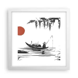 Poster in een witte lijst - Aziatische middag - 30x30 cm