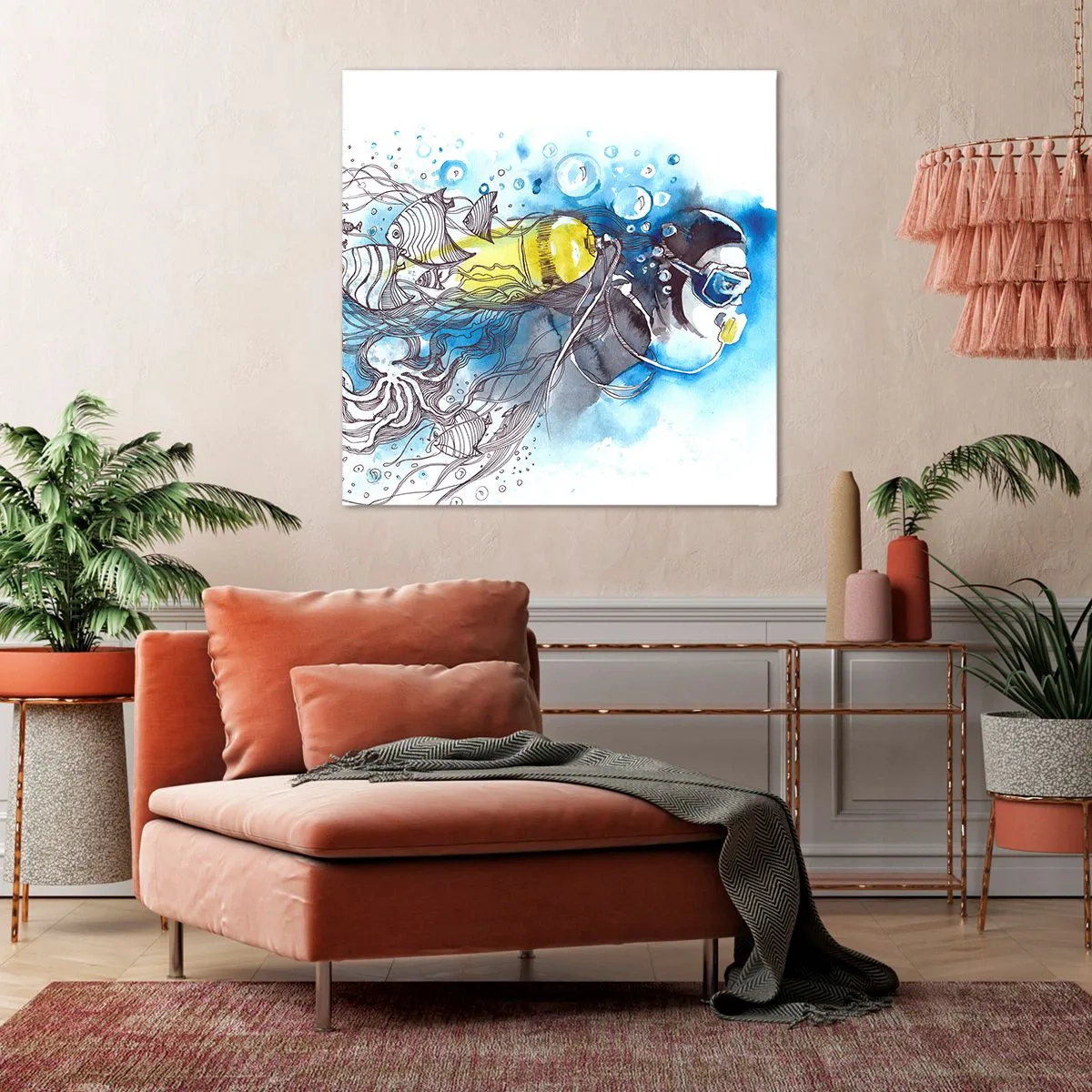 Schilderen op canvas - Geweldig blauw - 30x30 cm