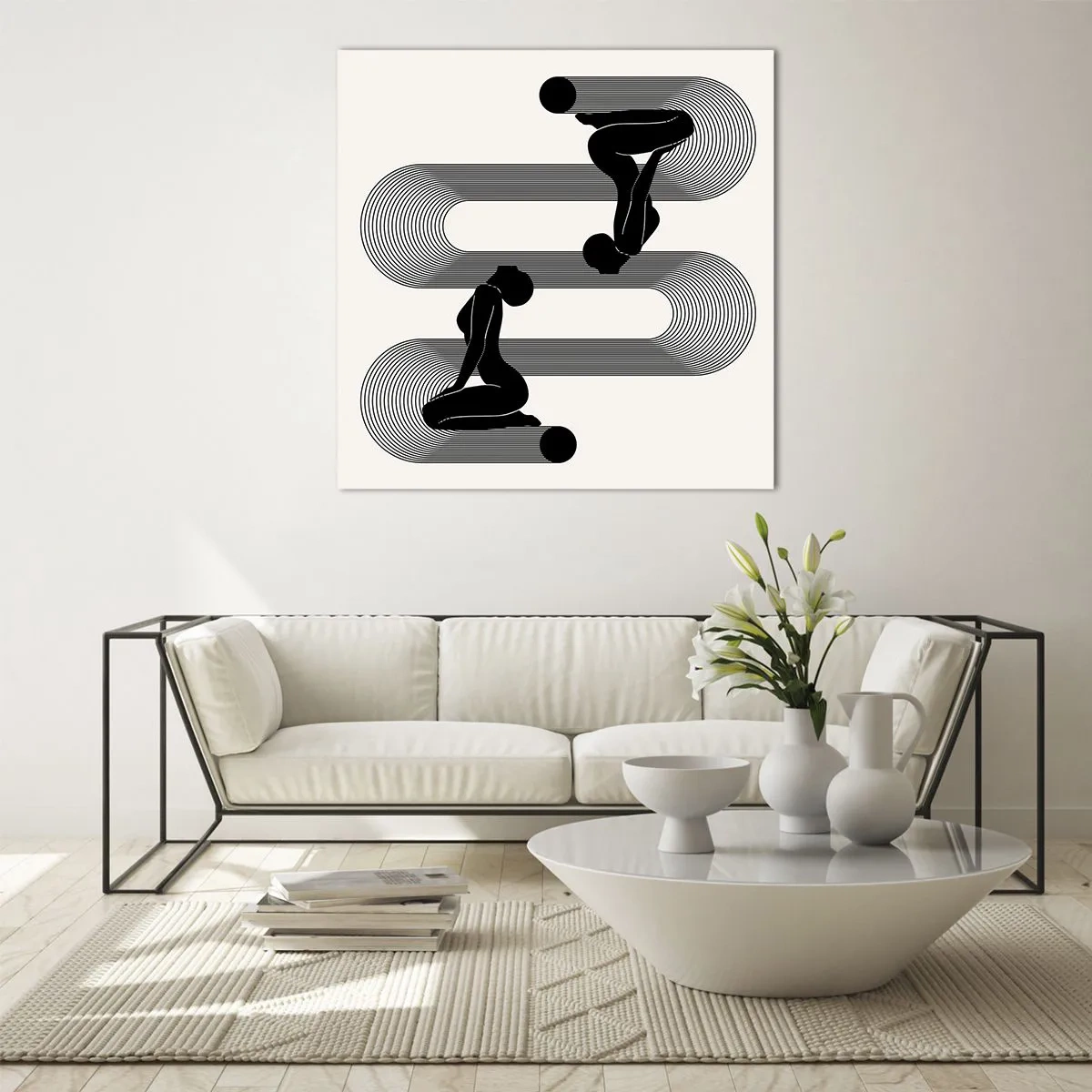 Schilderen op glas - Sensuele symmetrie - 50x50 cm