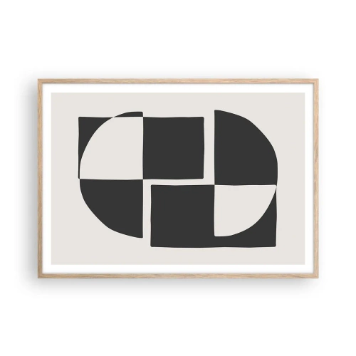 Een poster in een licht eiken lijst - Antithese - synthese - 100x70 cm