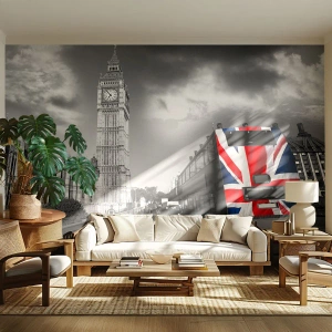 Fotobehang Premium Canvas - Trots en geweldig - Stad, Londen, Londense bus - 400x280 cm