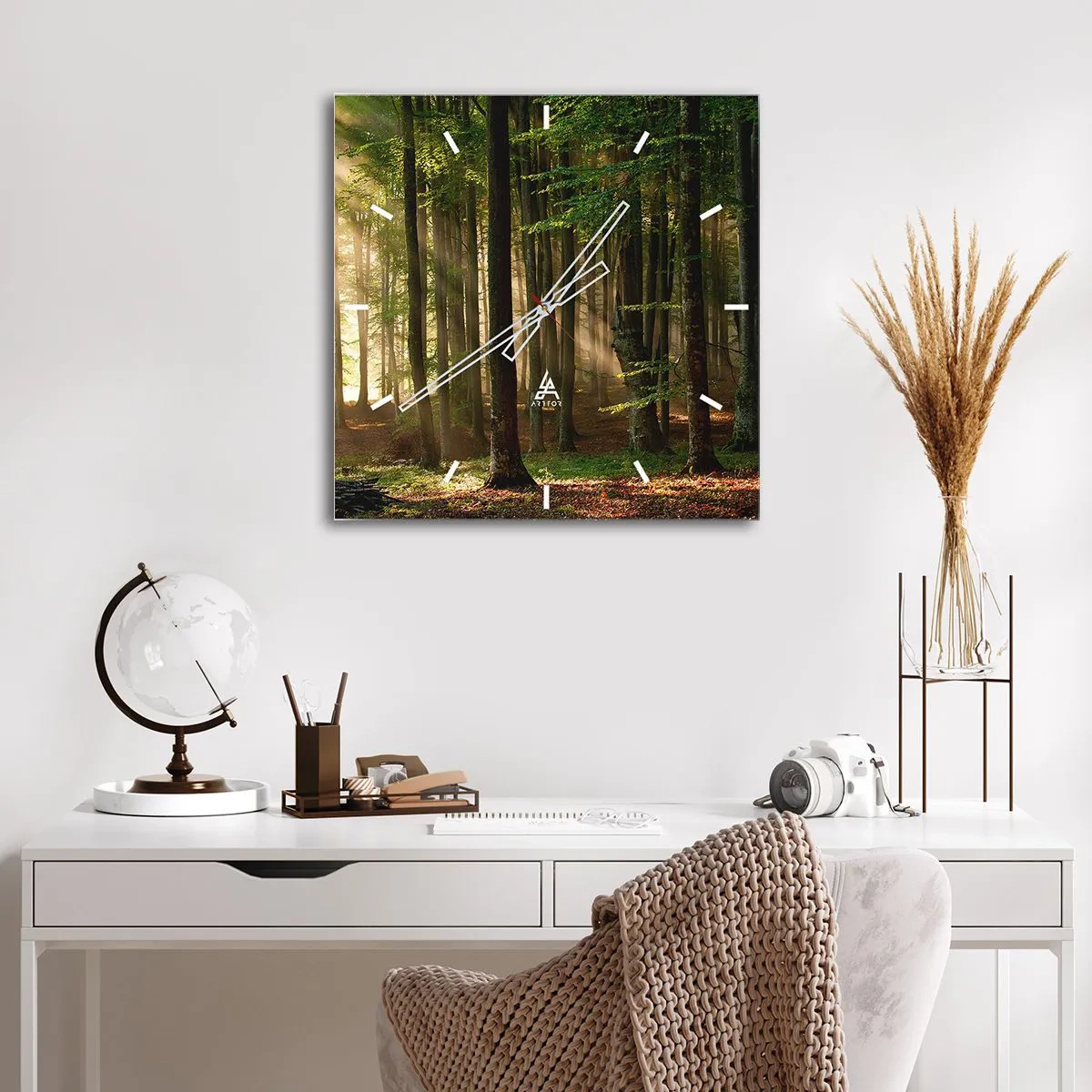 Wandklok - Klok - Stralend op een lentemorgen - 40x40 cm