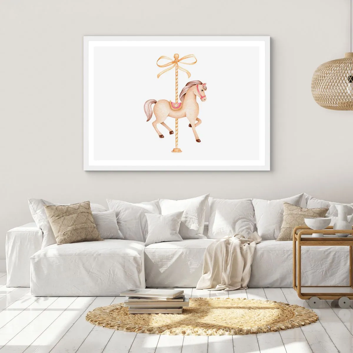 Poster in een witte lijst - Een sierlijke draf - 50x40 cm