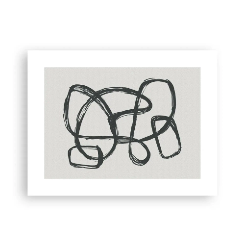 Poster - Lusvormige abstractie - 40x30 cm