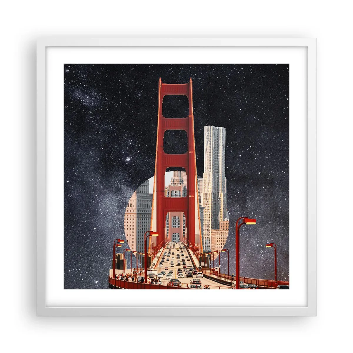 Poster in een witte lijst - Altijd in het centrum - 50x50 cm