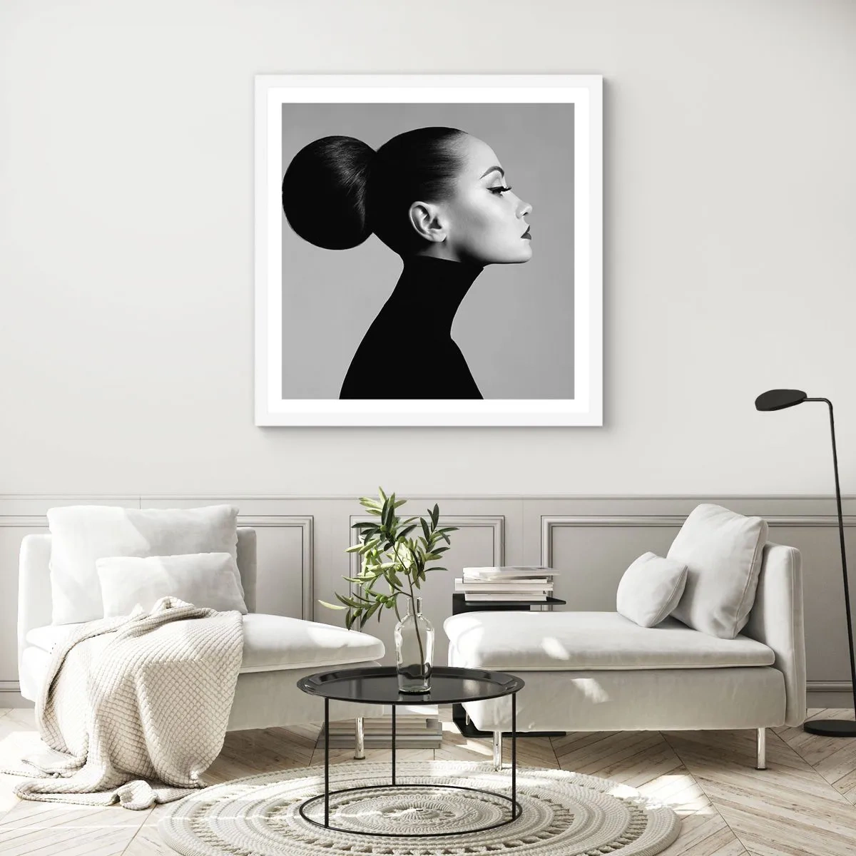 Poster in een witte lijst - Moderne Nefertiti - 60x60 cm