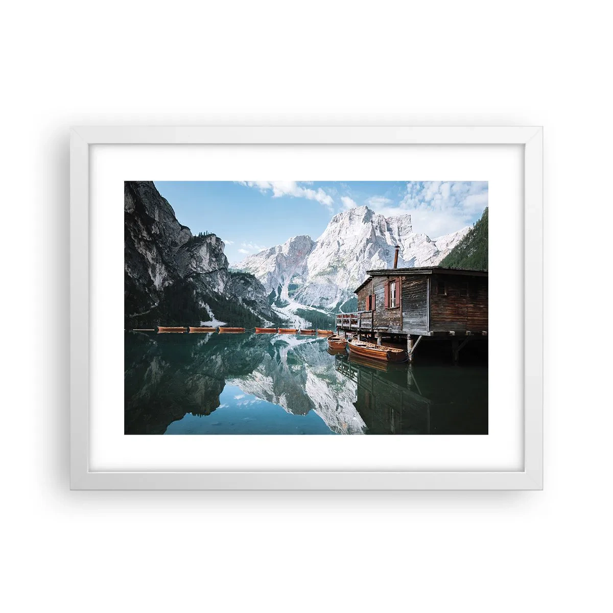 Poster in een witte lijst - Een kristalheldere bergochtend - 40x30 cm