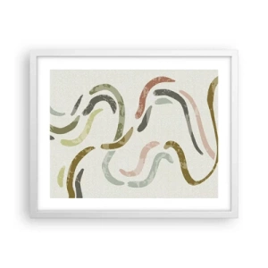 Poster in een witte lijst - Een vrolijke dans van abstractie - 50x40 cm
