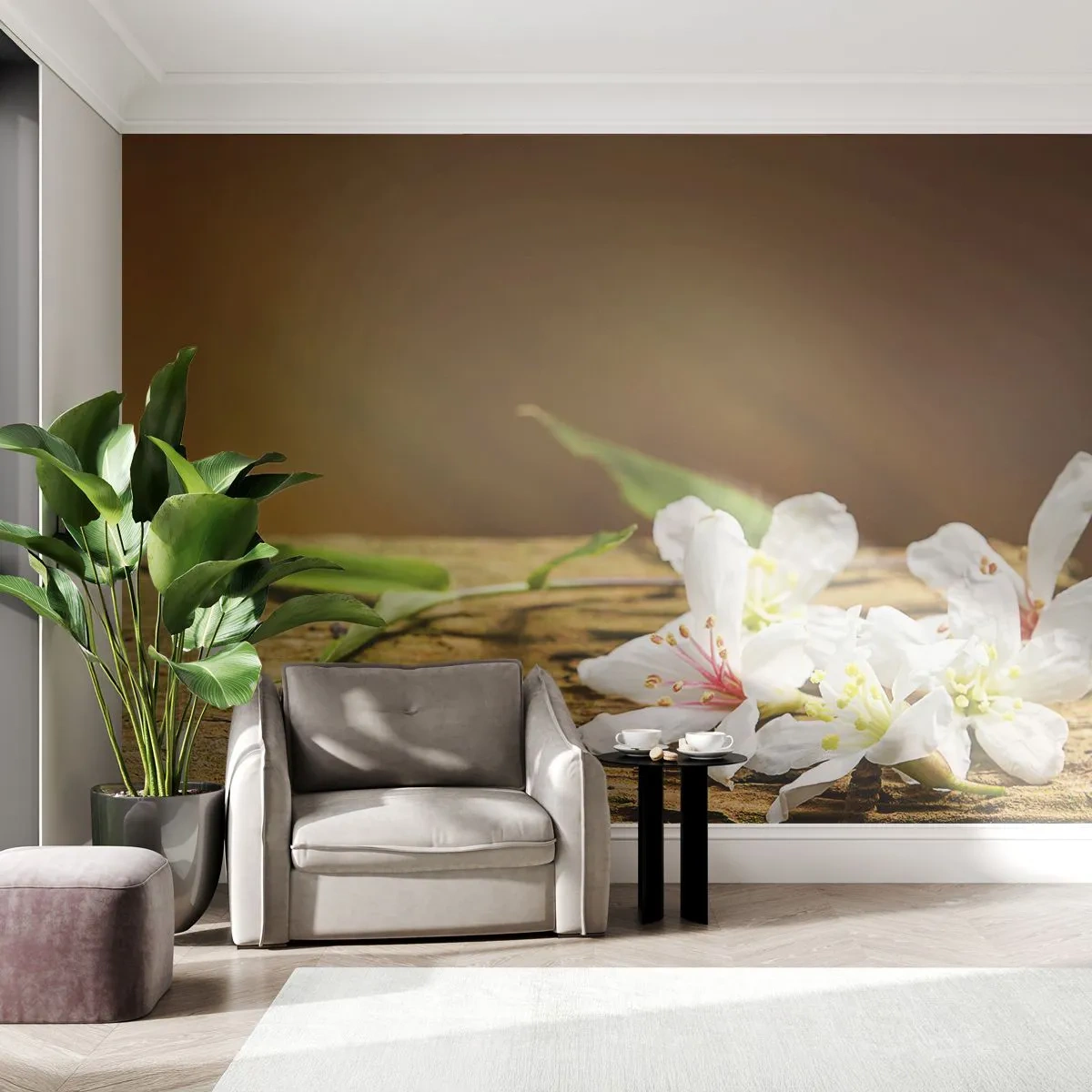 Zelfklevend Fotobehang Deluxe Sticker - Een onschuldige belofte - Bloemen, Bamboe, Spa - 250x175 cm