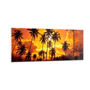 Schilderen op glas - Bergen staan ​​in brand, bossen staan ​​in brand - 100x40 cm