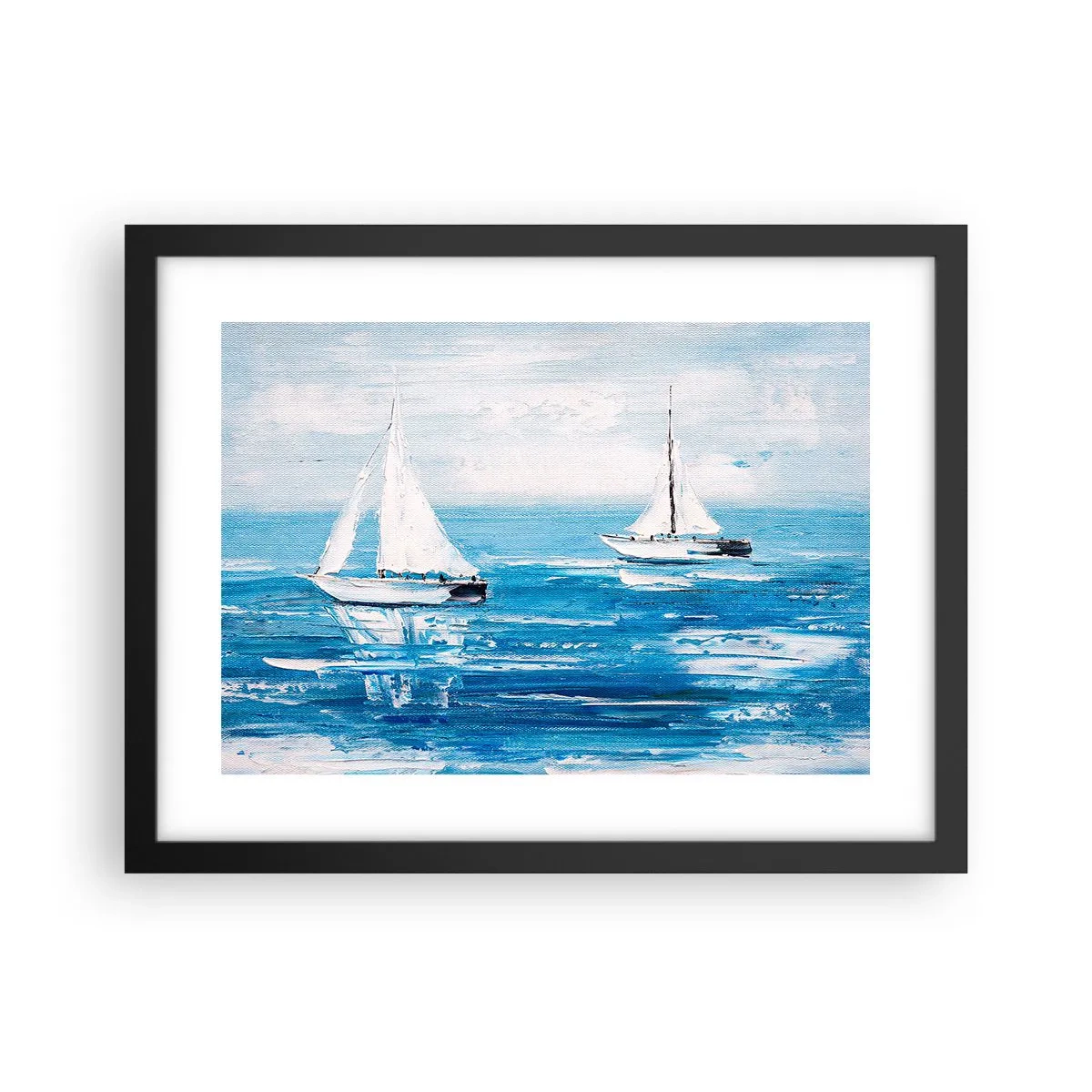 Poster in een zwarte lijst - Met een vriend aan mijn zijde - 40x30 cm